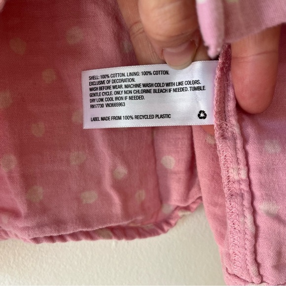 🌼 5/$25 Cat & Jack Girls Pink Polka Dot Button Down Top Flutter Sleeve 6/6X - Picture 6 of 10